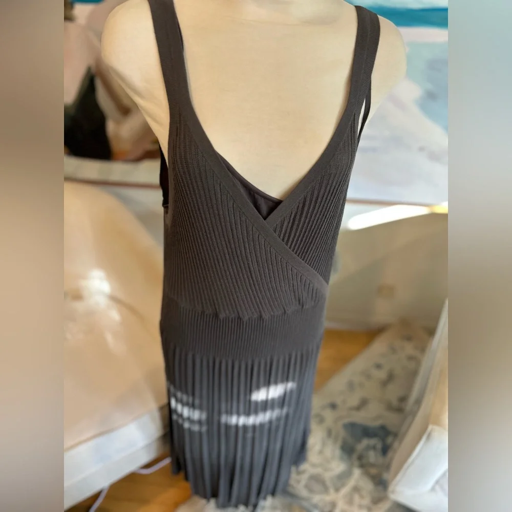 EILEEN FISHER Refined Viscose Pleat Kick Surplice Knee Length Dress, XL NWT - Picture 10 of 15